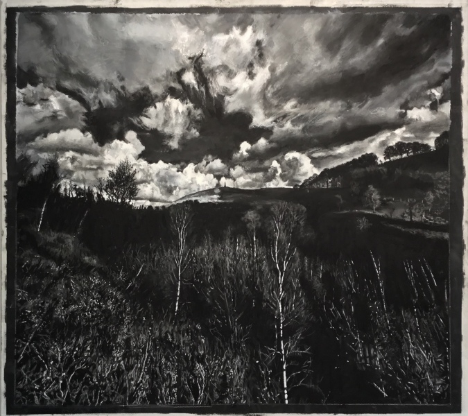 Mike-Holcroft-Stoodley-Pike-from-Lob-Mill-Todmorden-Charcoal-and-pastel-on-paper-80x78cm